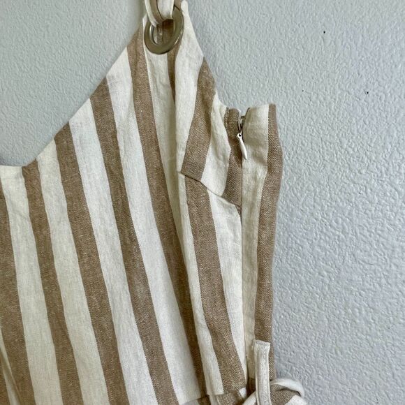 Romeo & Juliet Couture Striped Linen Jumpsuit M - Picture 10 of 15